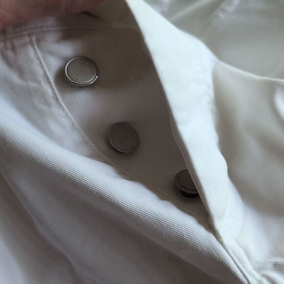 Theory Hayden Editor White Slim Straight Pants Cotton Size 33 - Picture 4 of 12